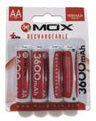 Pilha Recarregável Mox AA C/04 3600 mAh