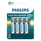 Pilha Zinco AA Bateria Carvão 4 Unidades R6L4B/59 - Philips