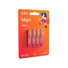 Pilha Zinco Aaa4 Elgin R03 Cartela Com 04 Unidades F108