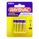 Pilha Zinco Palito AAA Blister 4 1,5V - Rayovac