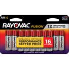 Pilhas AA Rayovac Fusion, pacote com 16 pilhas alcalinas de longa duração