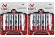 Pilhas AA Recarregáveis 2 Cartelas 8 Uni de Pilha Recarregavel AA 2600 Mah 1.2V