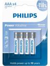 Pilhas AAA Alcalinas Philips 4Un Palito