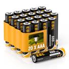 Pilhas AAA recarregáveis EBL AAA Solar 600mAh 1,2 V - pacote com 20