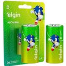 Pilhas Alcalinas D Grande Cartela com 2 Unidades 1.5V Elgin