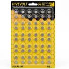 Pilhas Botão HIVEVOLT LR41 Pacote com 60 Unidades 1,5V Alcalinas