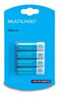 Pilhas Recarregáveis AA Multilaser 2500 mah 4 Unidades Microfone Controle Xbox