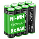 Pilhas Recarregáveis AAA HiQuick 1100mAh, 8 Unidades