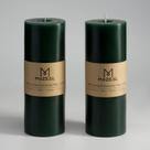 Pillar Candle MOZEAL 3x8cm, sem perfume, grande, verde escuro, conjunto de 2 Pillar Candle MOZEAL 3x8cm, sem perfume, grande, verde escuro, conjunto de 2
