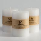 Pillar Candle MOZEAL, derramada à mão, sem perfume, 3x4 polegadas, conjunto de 3