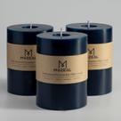 Pillar Candle MOZEAL, derramada à mão, sem perfume, 3x4 polegadas, conjunto de 3