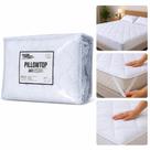 Pillow top casal anti stress fios de carbono master comfort toque pluma fibra antialergico protetor de colchao