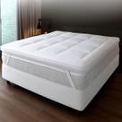 Pillow Top Casal Manta Acrílica Siliconada 138x188cm Extra Macio Protetor de Colchão Conforto Hotel Premium
