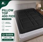 Pillow Top Queen 400 Fios Extra Macio Protetor de Colchão Branco