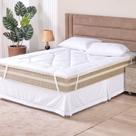 Pillow Top Soft Casal Hipercal 200 Fios Pantografado 01 Peça 100% Poliéster - Branco