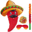 Pimentão vermelho pequeno mexicano Piñata Lewtemi para festa de aniversário