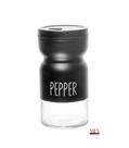 Pimenteiro de Vidro com Tampa de Metal Preto 120ml