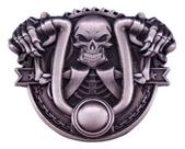 Pin Broche Botton Caveira Skull Crânio Moto Clube Rock Metal