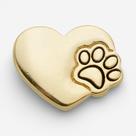 Pin Coração Patinha Ouro Resinado