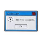 Pin De Esmalte Com Mensagem De Erro De Computador: Tarefa Do Windows XP Falhada, Broche, Distintivo