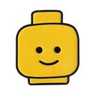 Pin De Esmalte Com Rosto Sorridente Amarelo, Broche De Blocos De Montar Com Expressão Engraçada,
