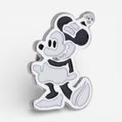 Pin Preto E Branco Minnie Prata Resinado