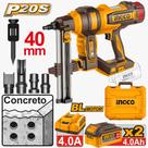 Pinador Ingco Finca Pregos Para Concreto CCNLI9008-9 20v 15-40mm 2 Baterias 4.0a