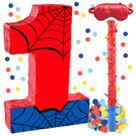Pinata RUISUER Spider Number 1 de 40 cm com bastão e confete Pinata RUISUER Spider Number 1 de 40 cm com bastão e confete