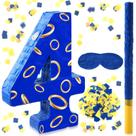 Piñata Simgoing Número 4 Azul com Anéis Dourados 40x28x7 cm