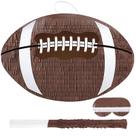 Pinata Waenerec de futebol com palitos e decorações penduradas