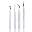 Pinça de cílios com ponta de fibra de aço inoxidável MK Queens (conjunto 4)