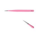 Pinça De Cílios Profissional Em Aço Inoxidável Com Ponta De Fibra Vermelha Rosa Para Extensão De