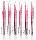 Pinça de extensão de cílios Sealuring Strong Curved Silver Pink