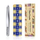 Pinça GlamTweeler Expert Slant Tip com estojo de couro prateado