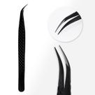 Pinça para cílios TDANCE Diamond Grip Isolation Fiber Tip preta