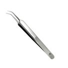 Pinça Para Extensão De Cílios Profissional Soling Ponta Bisturi Silver Inox TW 121