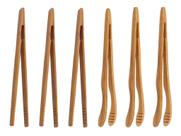 Pinça para torradeira ONERUSUS Bamboo 7", madeira reutilizável, pacote com 6 unidades, amarela
