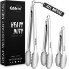Pinças de cozinha Eddeas, todas em metal, resistentes ao calor, 600C, conjunto de 3