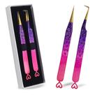 Pinças de extensão de cílios Precision Straight & 90 graus
