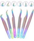 Pinças de extensão de cílios SIVOTE Fiber Tips, conjunto de 6 curvas Pinças de extensão de cílios SIVOTE Fiber Tips, conjunto de 6 curvas