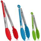 Pinças de silicone Walfos resistentes ao calor para cozinhar, conjunto de 3
