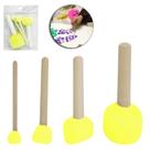 Pincel batedor de espuma para pintura cabo madeira com 4 pecas 4 / 3 / 2 / 1,5cm de ø Pincel batedor de espuma para pintura cabo madeira com 4 pecas 4 / 3 / 2 / 1,5cm de ø