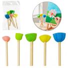 Pincel batedor de espuma para pintura cabo madeira com 5 pecas 5 / 4 / 3 / 2 / 1,5cm de ø Pincel batedor de espuma para pintura cabo madeira com 5 pecas 5 / 4 / 3 / 2 / 1,5cm de ø