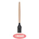 Pincel Culinario Preto Silicone Cabo Bambu Profissional