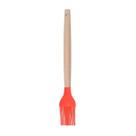 Pincel Culinario Vermelho Silicone Cabo Bambu Profissional
