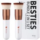 Pincel de maquiagem DuCare Foundation Flat Top Kabuki 2 unidades