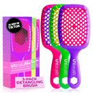 Pincel desembaraçador FHI Heat UnBrush (pacote com 3) Coleção Neon
