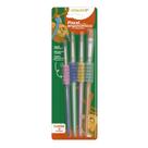 Pincel ergonômico com borracha ponta redonda/chata blister c/ 4 und leoleo