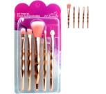 Pincel Maquiagem Gold kit com 5 unidades Metalizado Beleza Pinceis Esfumar Ótima Qualidade -