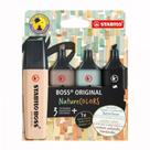 Pincel marca texto Boss Nature Colors 70/4-2-5 estojo com 4 cores - Stabilo